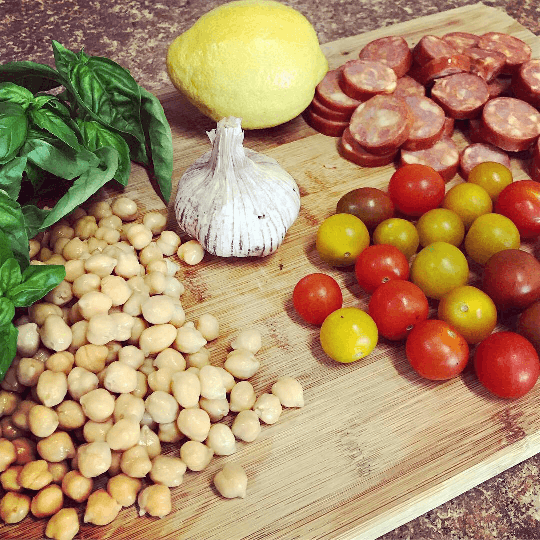 Garlic Chickpea Chorizo Fit Food Nutrition Recipe Ingredients