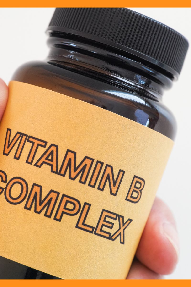 Vitamin B-complex supplement providing riboflavin (vitamin B2) to support energy production and metabolism.
