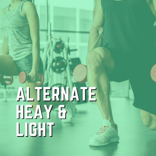 If you want to increase the number of days you workout without burning out, then why not adopt this method of alternating each heavy workout with a lighter one.
