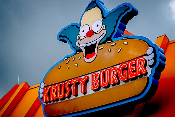 Krusty Burger sign from The Simpsons animated cartoon TV series