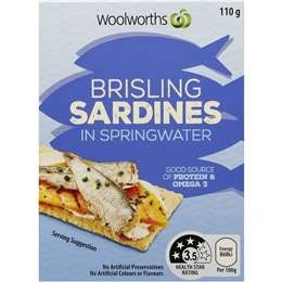 Woolworths Brisling Sardines in Spring Water