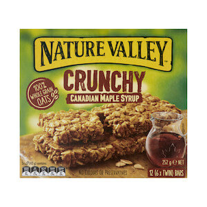 Nature Valley Crunchy Canadian Maple Syrup Oat Bar contains 27.1g carbohydrates
