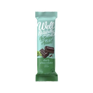 Well Naturally No Sugar Added Dark Chocolate Mint Crisp Bar has just 1.5g carbohydrates