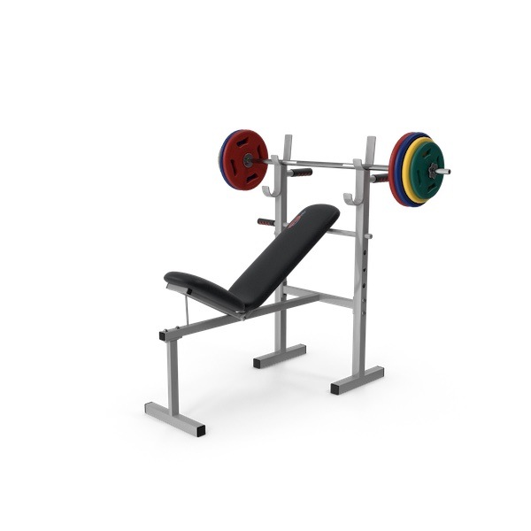 Incline bench press set up as an alternative exercise to the pec deck or machine chest fly